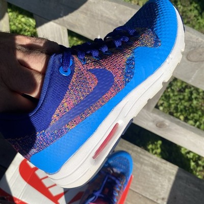 Nike Air Max 1 Ultra Flyknit Woman 7.5 843387-400 Multicolor Blue White OG 2016