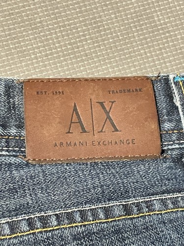 Armani Exchange Jeans Men 34x30 Blue AX Straight Leg Short Dark Wash - Picture 13 of 17