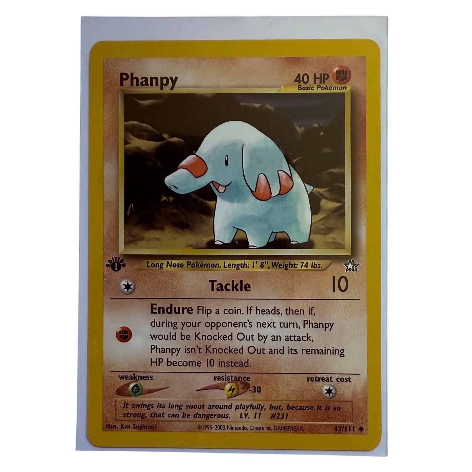 Pokémon Phanpy 1st Edition 43/111 Neo Genesis WOTC Pokemon Uncommon Card NM-MT