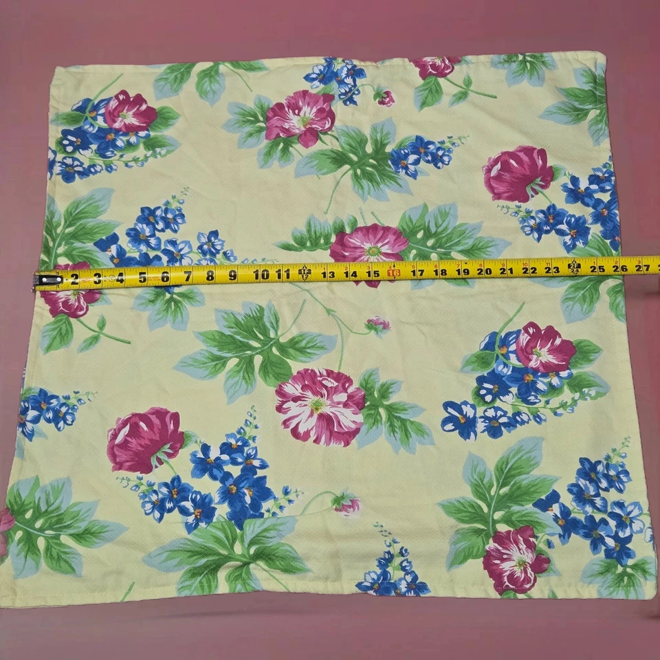 4 fundas de almohada cuadradas florales de algodón Ralph Lauren de colección Sandy Lane amarillas hechas en EE. UU. Foto 3 de 4