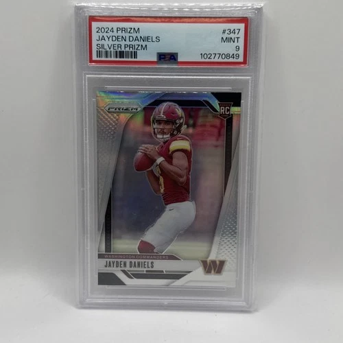 2024 Panini Prizm Football Jayden Daniels #347 Silver Prizm RC PSA 9