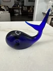 Vtg Murano Glass ~  V. Nason & Co Cobalt Blue Whale Figurine Paperweight 4.5"