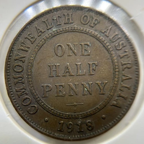 1918 George V Half Penny — photo from the most recent tracked eBay sale