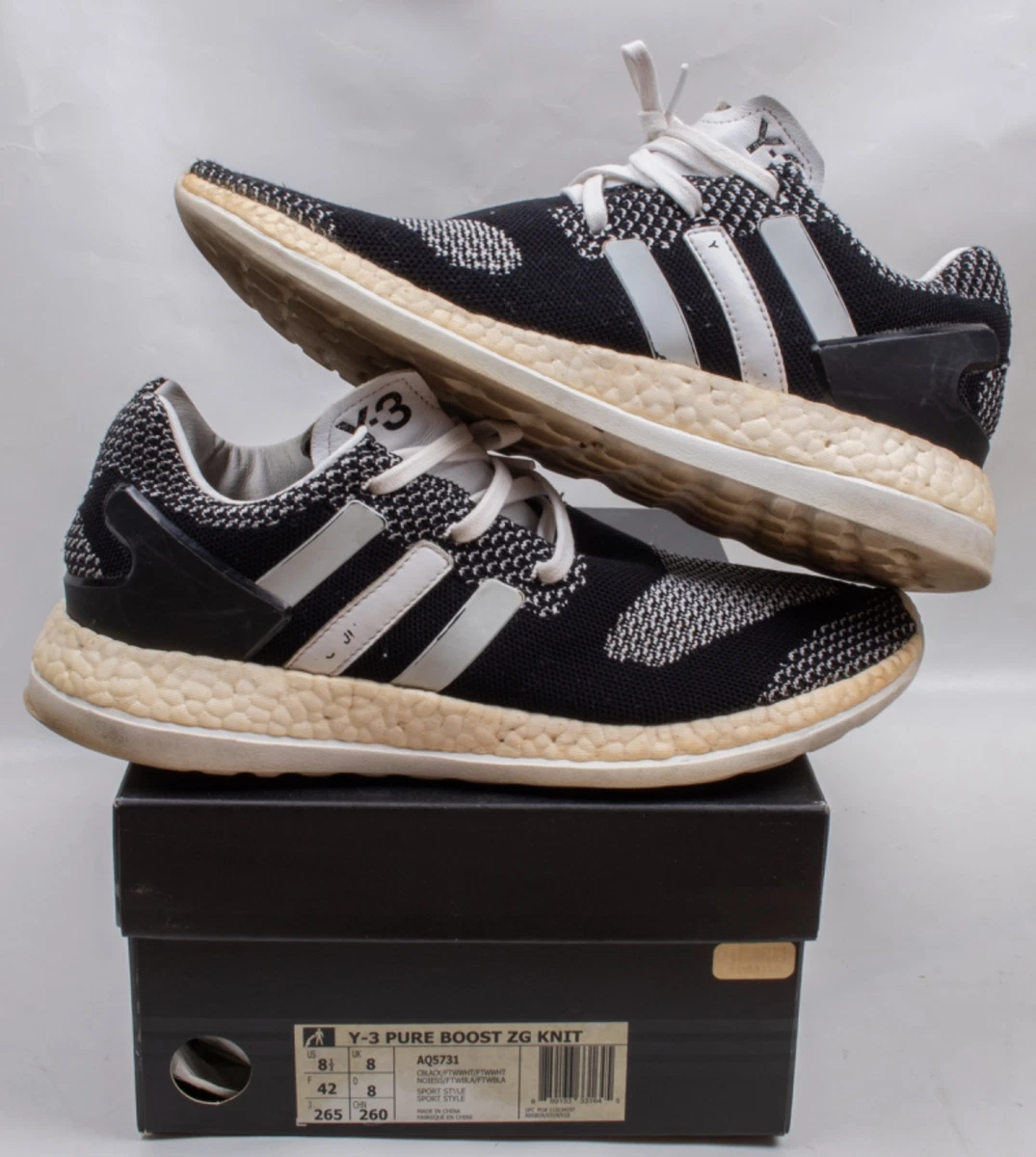 Adidas Y-3 Pureboost ZG Black White for sale | eBay