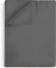 Full Flat Sheets, 100 Egyptian Cotton, Sateen, Dark Grey 400 Thread Count Sat