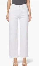 New Joe’s Jeans High Rise Straight Crop Raw Hem Jeans Sz 32 White