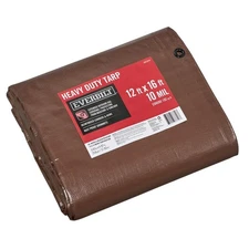 Everbilt 12 ft. x 16 ft. Brown and Silver Heavy Duty Tarp
