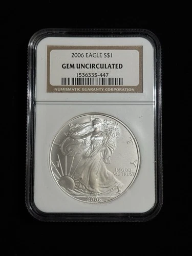 2006 American Silver Eagle $1 Gem Uncirculated NGC 1 Oz .999 Silver
