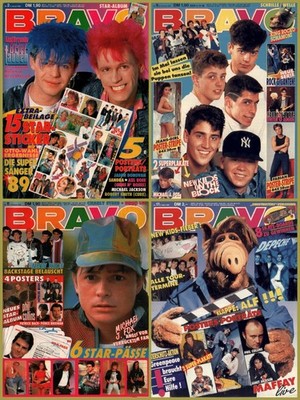 Bravo 2/1990, 6/1990, 9/1990, 11/1990, ohne Titelseiten, fehlende Seiten