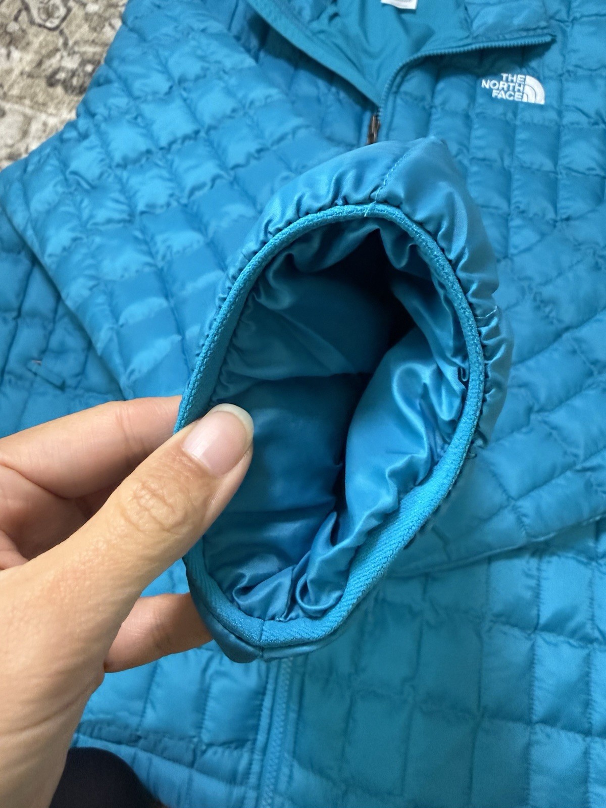 The North Face Thermal Insulated Quilted Full Zip Jacket Alkaline Blue Men XL thumbnail 3