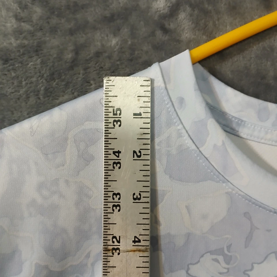 HUK PERFORMANCE FISHING SHIRT MENS XL BLUE CAMO SHORT SLEEVE - Image 3 of 4