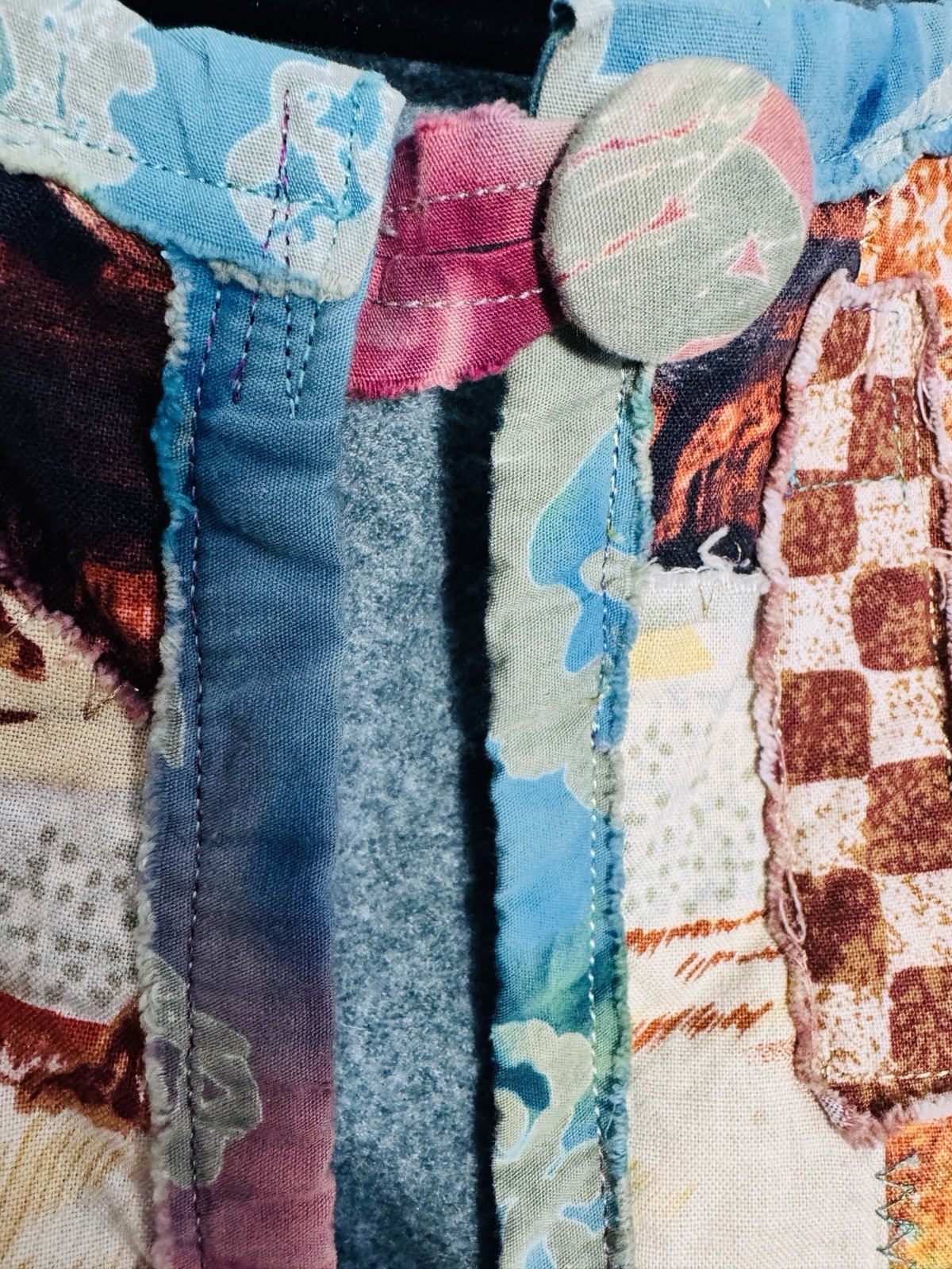 Vintage Handmade Patchwork Jacket African Motif L… - image 5