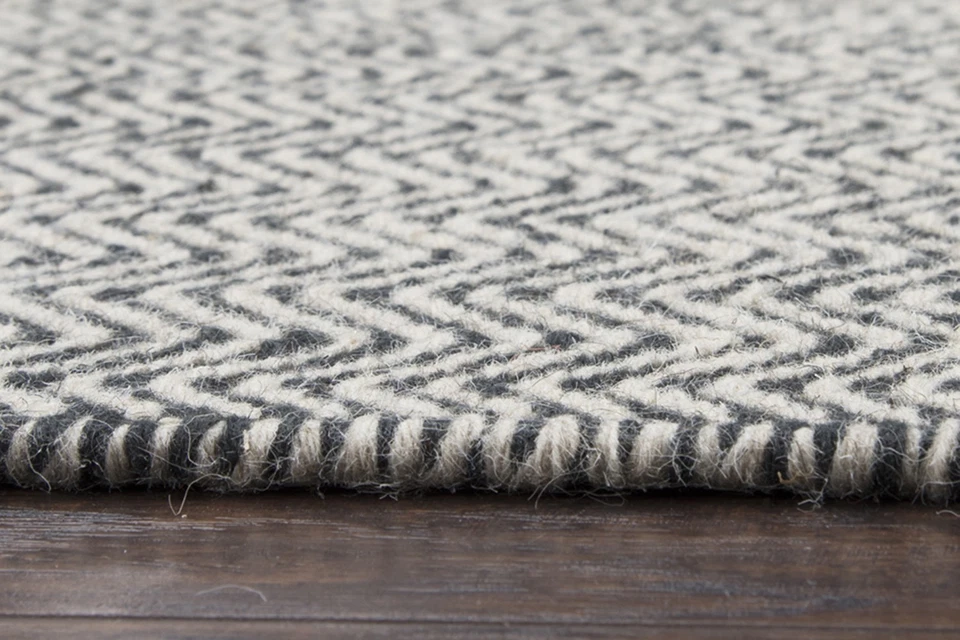 3x5 Rizzy Rugs Black Geometric Chevron Rows Door Mat TW2966 - Aprx 3' x 5' - Image 2 of 3