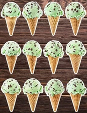 Mint Chip Ice Cream Die Cut  Vinyl Stickers  Scrapbooking Laptop Waterbottle