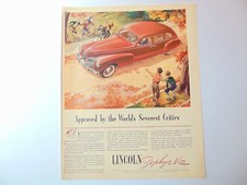 1940 Lincoln Zephyr V-12 Red Automobile Vintage Art Print Ad 1940 Lincoln Zephyr V-12 Red Automobile Vintage Art Print Ad