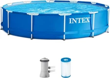 28211EH Metal Frame above Ground Swimming Pool Set: 12Ft X 30In – Includes 530 G