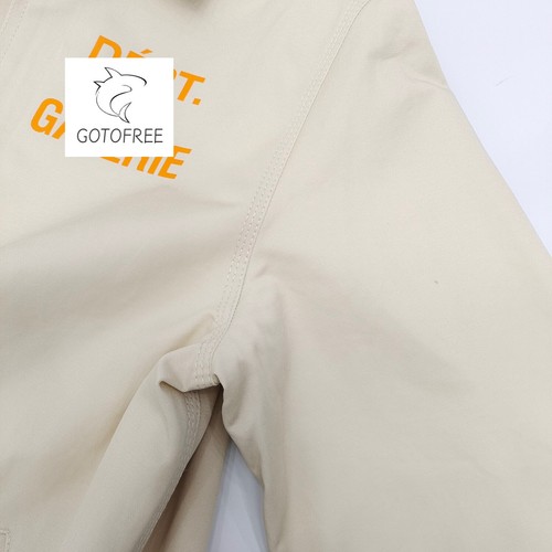 GOTOFREE UOMO BEIGE CERNIERA GIACCA CAPPOTTO GDEPT LETTERA FRANCESE STAMPATA GIACCA TOP - Foto 9 di 11