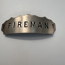 Vintage Train Railroad Employee Hat Badge FIREMAN American Railway Supply