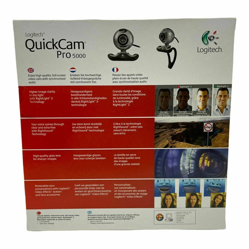 LOGITECH Quickcam Webcam Pro 5000 & Built in Mic Zoom Skype Teams Calls Office - Image 4 of 4