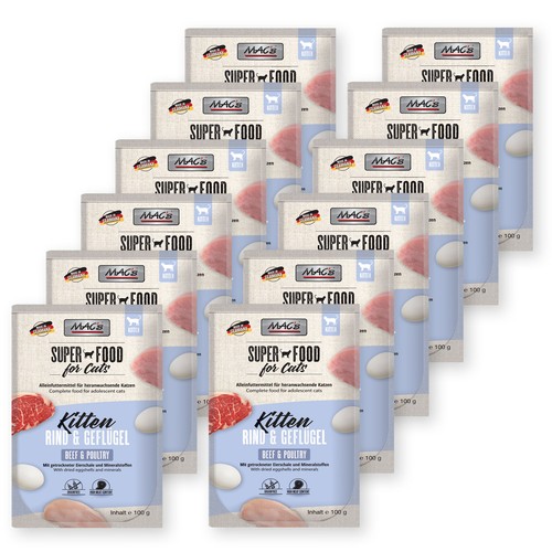 MAC's Kitten Katzenfutter Nassfutter Pouch Rind & Geflügel 12x100g eBay