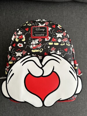 Loungefly Mickey & Minnie Mouse Heart Hands Mini Backpack A Look at Our Mickey & Minnie Mouse Heart Hands Collection main image 3