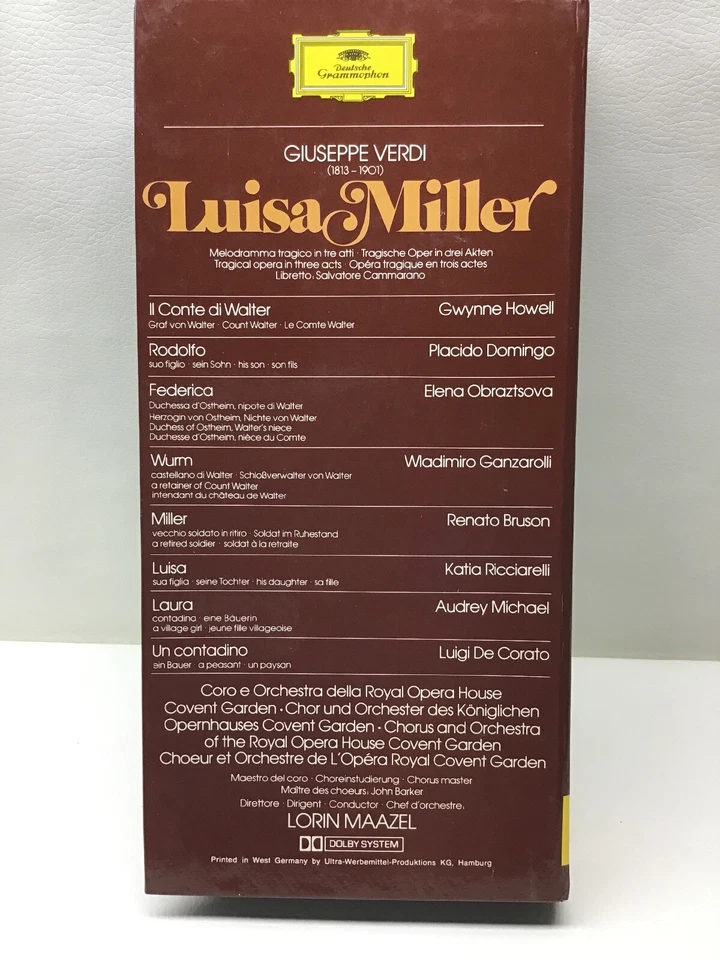 Verdi Luisa Miller Maazel 2 Cassette Box Set 3370035 With Booklet - Image 2 of 4