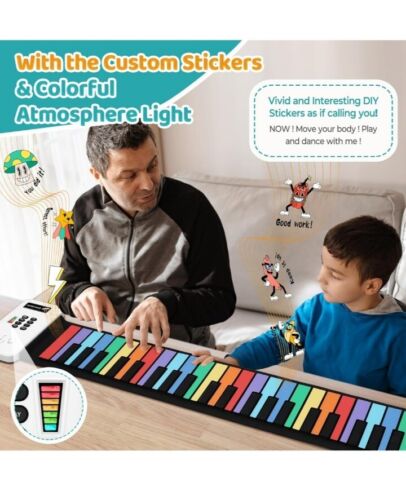 49-Tasten Kinder Keyboard E Piano, Uverbon Tragbare Kinder Klavier mit Lustigen - Bild 3 von 7