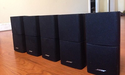 5 Bose Lifestyle Speakers Black Used Condition No Tears Or Rips