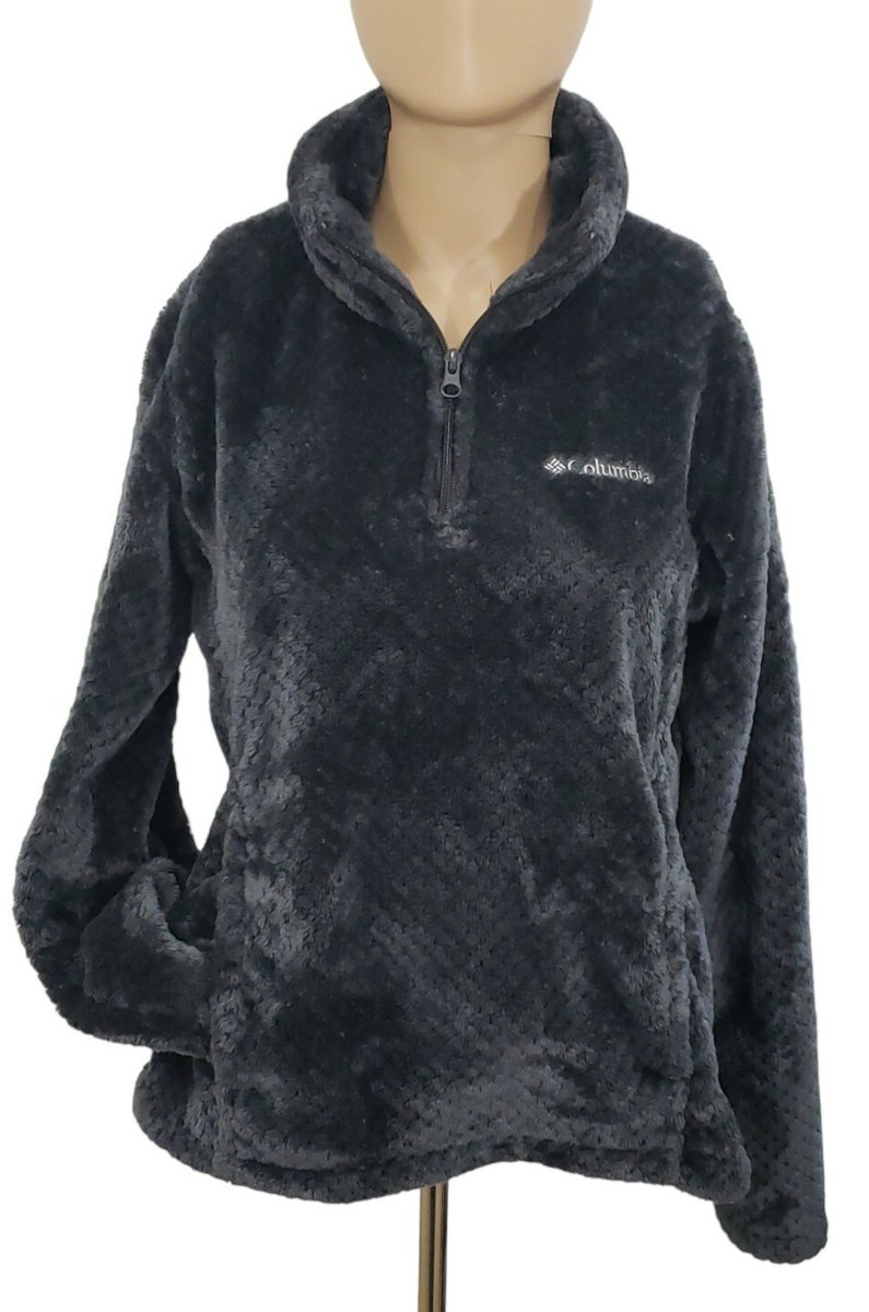 COLUMBIA 1/4 Zip Womens Small Soft Fleece Gray Pullover Jacket