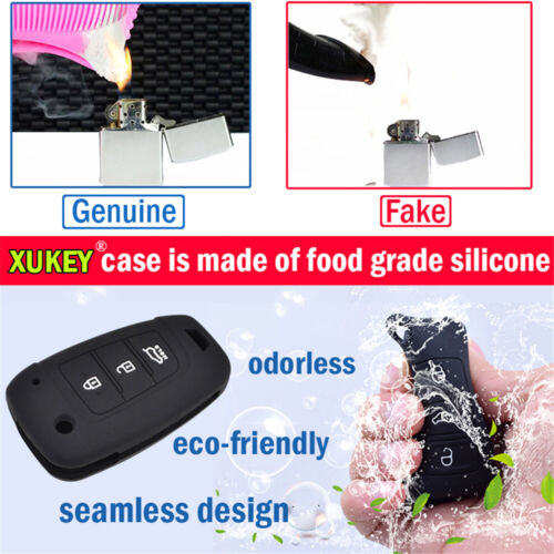 2Pcs 4-Button Silicone Remote Key Fob Cover Case Chain For KICKS Rogue Frontier - Bild 5 von 6