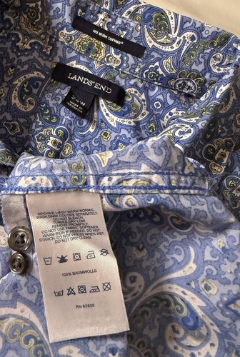 LANDS END Popover Shirt Women’s 24W Paisley Supima No-iron Tunic Grandmacore Mom - Picture 7 of 12