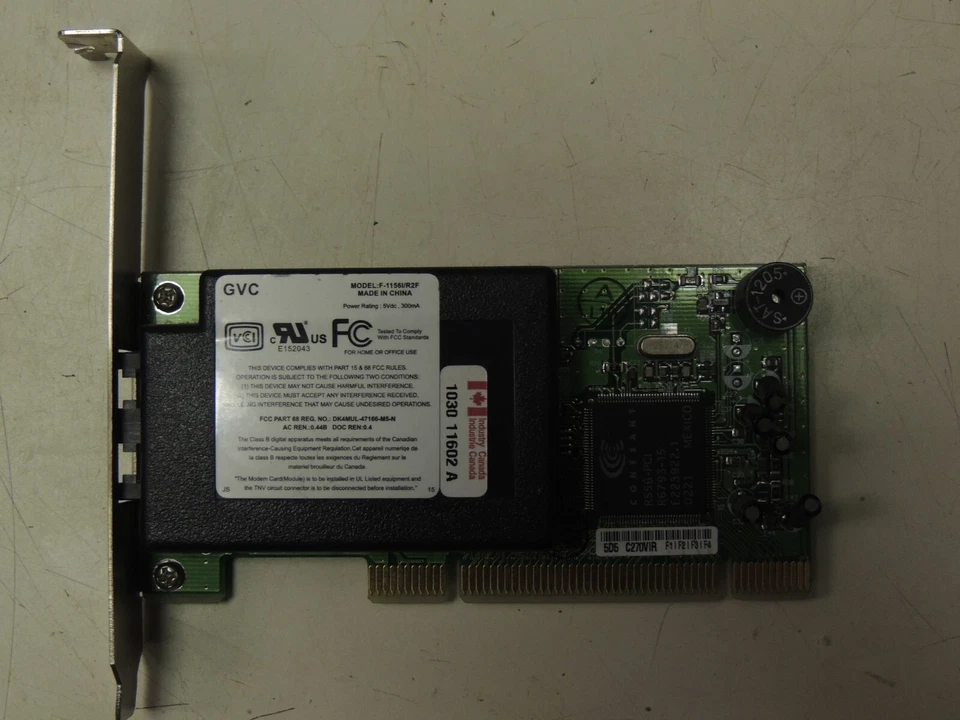 ONE GATEWAY or DELL GVC SF1151V/R9A 56K PCI INTERNAL MODEM CARD 6001260 - Image 3 of 4