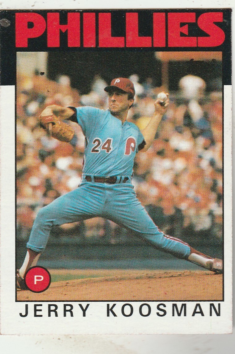 FREE SHIPPING-MINT-1986 (PHILLIES) Topps #505 Jerry Koosman PLUS BONUS CARDS