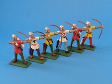 DSG ARGENTINA  CRUSADERS ARCHER/BOWMEN SET 6 STANDING FIGURES w/ ASSORTED CLOTH