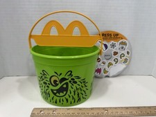 2024 McDonald's Halloween Bucket Pail Classic Boo Buckets Green Monster Stickers