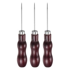 3pcs Handwork Sewing Awl Double Gourd Straight Head Leather Punch Hole Set Tool