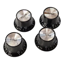 Electric Guitar Knobs Top Hat Control Les Paul Volume Tone Black Metric LP