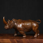 New Listing1260g Ancient Chinese Handcrafted Brass Exquisite rhinoceros Animal sculpture140
