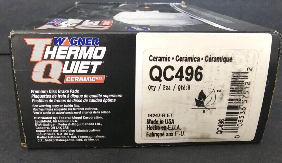 Juego de pastillas de freno de disco Wagner TQ QC496 delanteras de cerámica para Honda Accord 1990 1993 NUEVO Foto 2 de 4