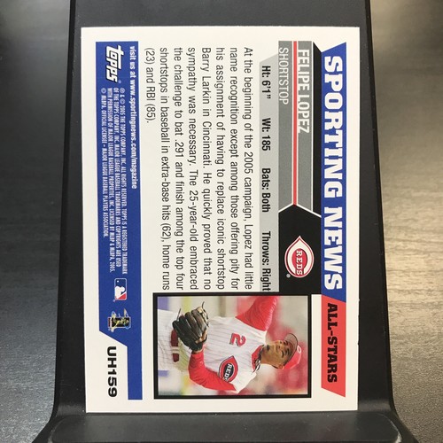 2005 Topps Updates & Highlights Sporting News Felipe Lopez #UH159 REDS - Picture 4 of 6