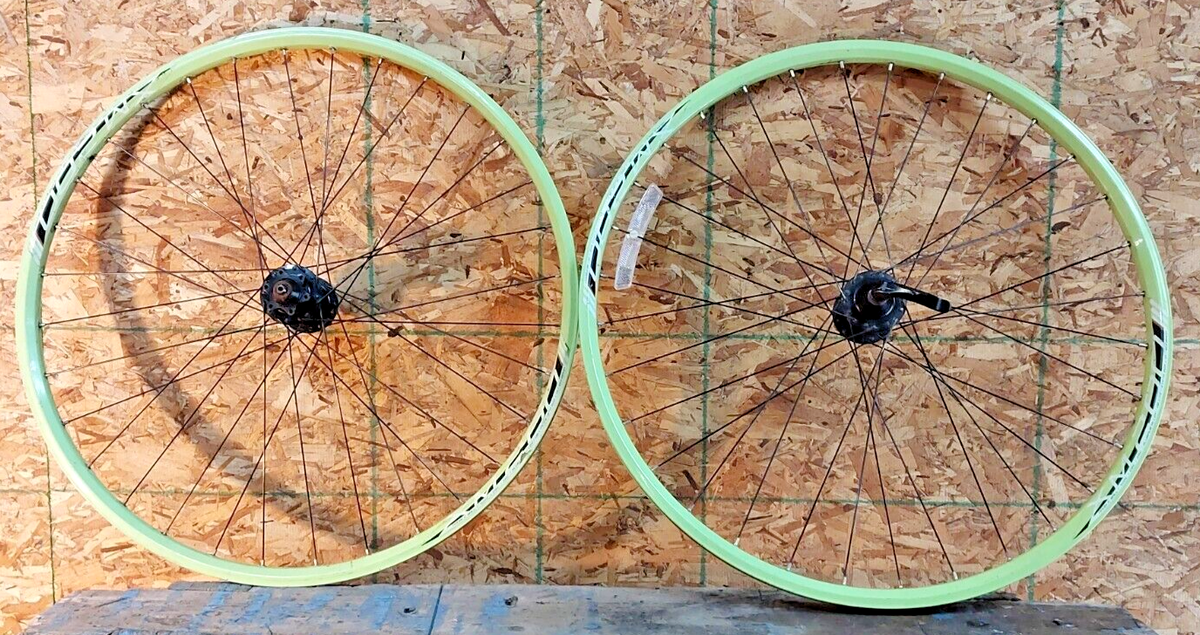 Single Speed 700c Road Bike Wheel Set Weinmann XM280 Yellow QR