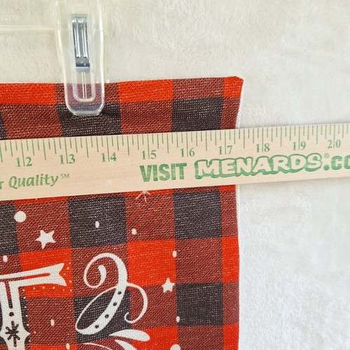 Christmas LET IT SNOW Red Plaid Decorative Throw Pillow Zipper Cover 17x17 NWOT - Picture 4 of 7