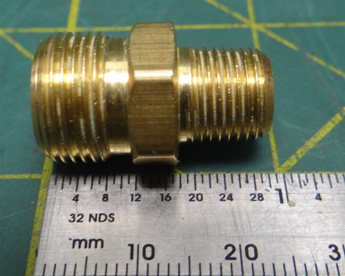 1/2" Male SAE X 1/8" Male NPT Brass Straight Reducer Adapter Pipe Hex Fitting - Picture 4 of 4