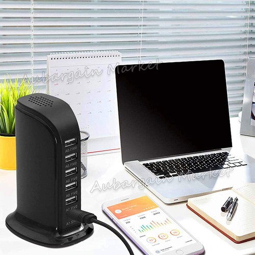 6 Port Charging Station USB Desktop Charger Rapid Tower Power Adapter Wall HUB - Picture 8 of 10