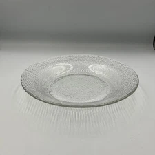 Vintage Clear Textured Pebbled Glass 9” Serving Bowl Made In Indonesia KIG