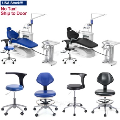 Dental Unit Chair Computer Controlled DC Motor PU Leather/Doctor Assistant Stool