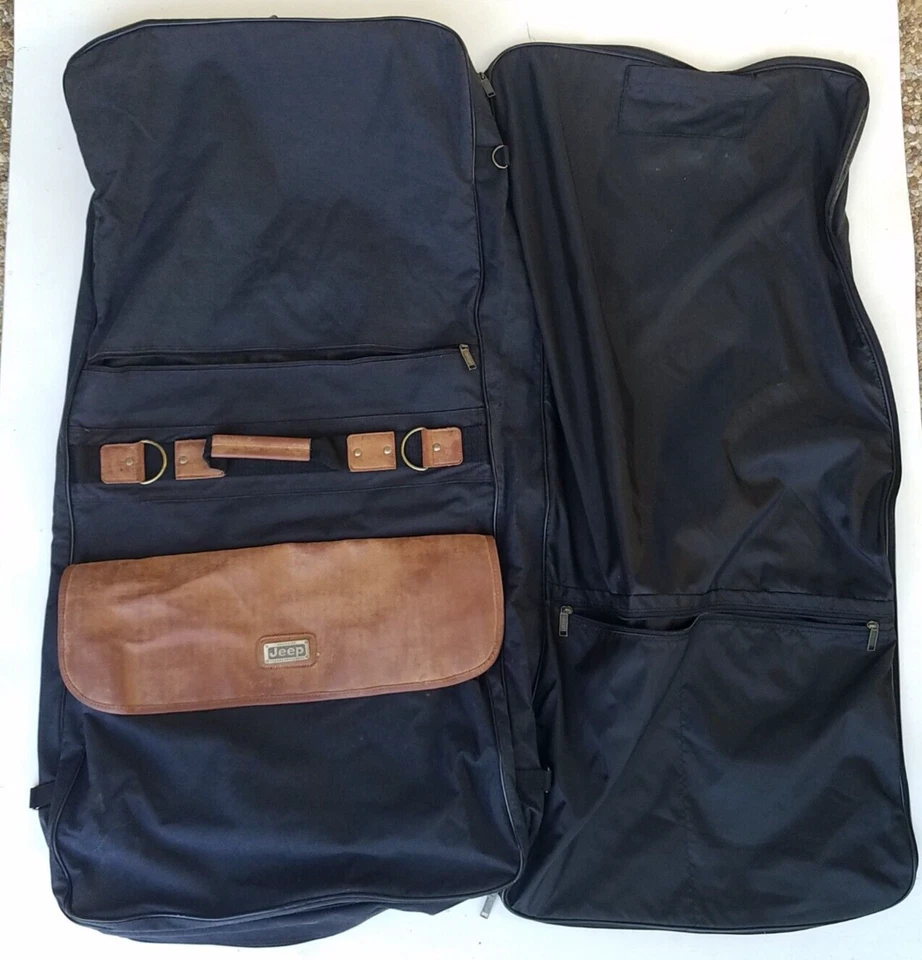 Bolso de ropa de lona Jeep Wrangler 1995 vintage negro 44x22" con correa para el hombro Foto 3 de 4