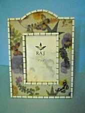 RAJ Collection 4" x 6" Ceramic Butterfly Spring Garden Mosaic Picture Frame