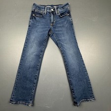 Old Navy Kids Girls Straight Leg Jeans 7 Blue Faded Built-In Flex Denim Pants