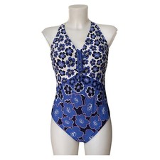 M S women  s multicolor floral swimsuit 1-piece Sz 16